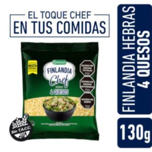 QUESO EN HEBRAS FINLANDIA CUATRO QUESOS LIGTH 130GR