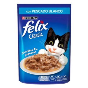 ALIMENTO HUMEDO PARA GATOS FELIX SABOR PESCADO BLANCO 85GR