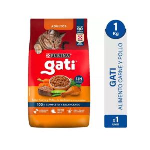 ALIMENTO PARA GATOS ADULTOS GATI SABOR CARNE Y POLLO 1KG