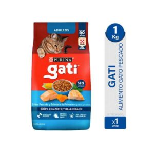 ALIMENTO PARA GATOS ADULTOS GATI SABOR PESCADO Y SALMON 1KG