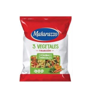 FIDEOS MATARAZZO TIRABUZON 3 VEGETALES TRICOLOR 500GR