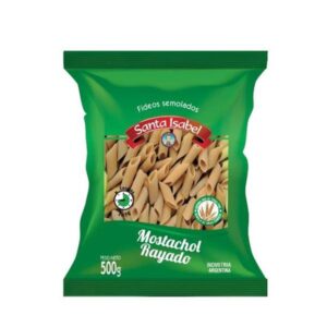 FIDEOS SANTA ISABEL MOSTACHOL RAYADO 500GR