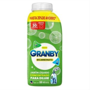 JABON LIQUIDO GRANBY CON BICARBONATO 500 ML RINDE 3LT