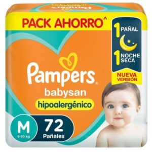 PAÑALES PAMPERS BABYSAN M 72UN