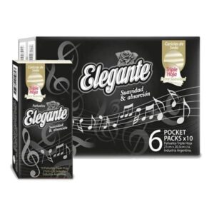 PAÑUELOS ELEGANTE TRIPLE HOJA PACK 6UN