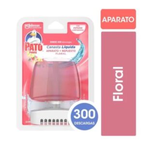 CANASTA LIQUIDA PARA INODORO PATO PURIFIC FULL FLORAL 50ML