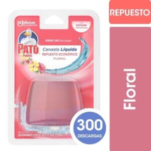 CANASTA LIQUIDA PARA INODORO PATO PURIFIC REPUESTO FLORAL 50ML