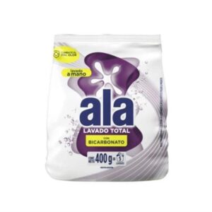 JABON EN POLVO ALA REGULAR LAVADO TOTAL CON BICARBONATO 400GR