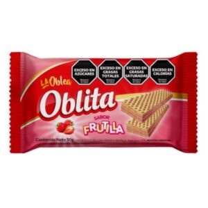 OBLEA RELLENA OBLITA SABOR FRUTILLA 50GR