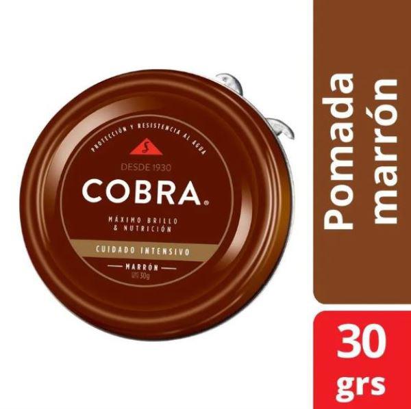 POMADA COBRA PARA CALZADO MARRON 30GR