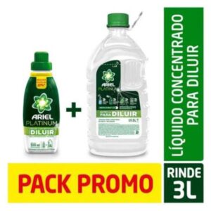 JABON LIQUIDO ARIEL PLATINUM PARA DILUIR 500 ML + BOTELLA