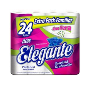PAPEL HIGIENICO ELEGANTE ALOE VERA 24UN X 30 METROS