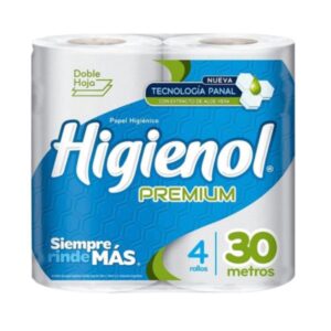 PAPEL HIGIENICO ELEGANTE DOBLE HOJA RINDE MAS 4UN X 30 METROS
