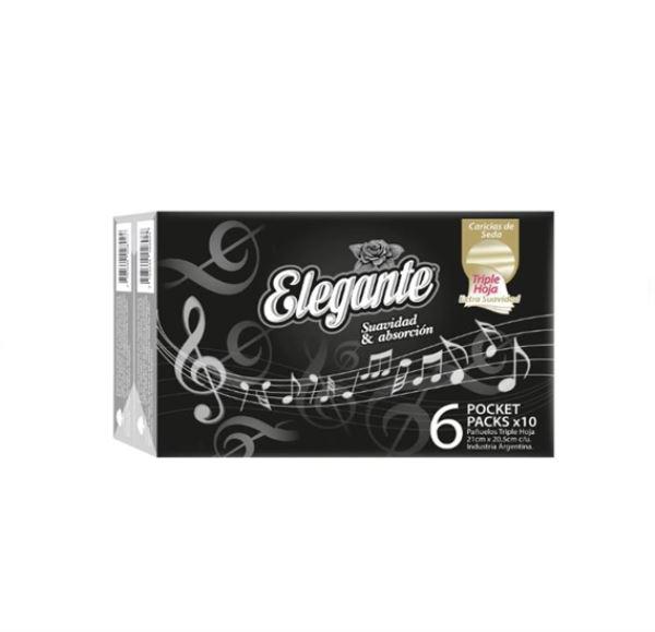 PAÑUELOS ELEGANTE TRIPLE HOJA PACK 6UN
