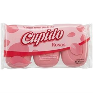 JABON DE TOCADOR CUPIDO ROSAS 3 X 80GR