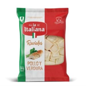 RAVIOLES LA ITALIANA POLLO Y VERDURA 1KG