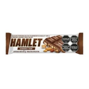 CHOCOLATE HAMLET ALMENDRAS Y MANÍ 45G