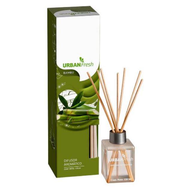 DIFUSOR AROMATICO CON VARILLAS URBAN FRESH BAMBU 125ML