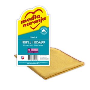 FRANELA TRIPLE FRISADO MEDIA NARANJA 45X50CM