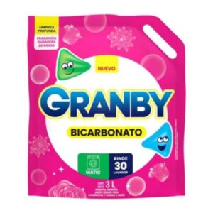 JABON LIQUIDO GRANBY ROSAS BICARBONATO DOY PACK 3LT