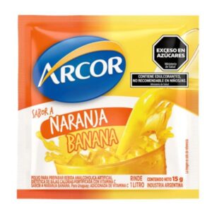JUGO EN POLVO ARCOR SABOR NARANJA BANANA RINDE 1LT