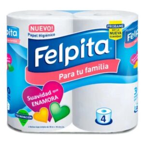 PAPEL HIGIENICO FELPITA PARA TU FAMILIA 4UN X 30 METROS