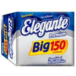 SERVILLETAS ELEGANTE BLANCAS 150UN