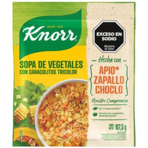 SOPA KNORR DE VEGETALES CON CARACOLITOS TRICOLOR 107.5 GR