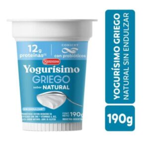 YOGUR GRIEGO YOGURISIMO NATURAL SIN ENDULZAR 190GR