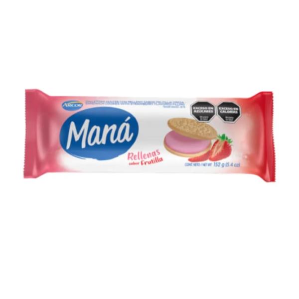 GALLETAS MANA VAINILLA RELLENAS FRUTILLA 152GR