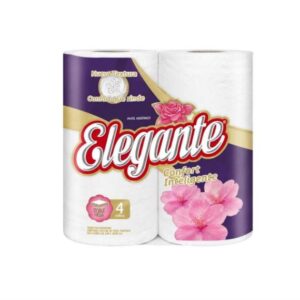PAPEL HIGIENICO ELEGANTE CONFORT DOBLE HOJA 4 X 30 METROS