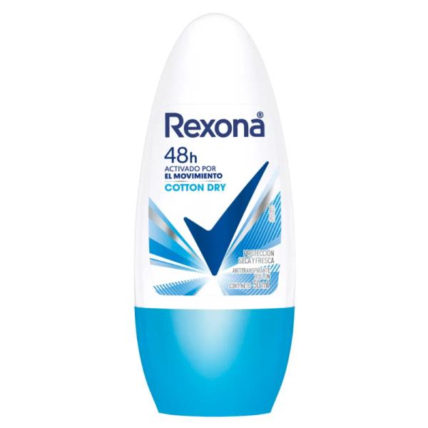 ANTITRANSPIRANTE REXONA WOMEN ROLLON COTTON DRY 50ML