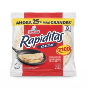 TORTILLAS BIMBO RAPIDITAS CLASICAS MAS GRANDES 8UN 240GR